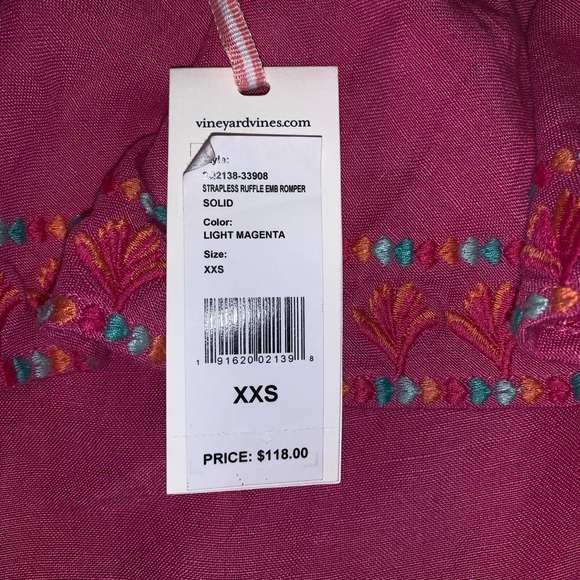 NWT vineyard vines strapless romper - Picture 2 of 2